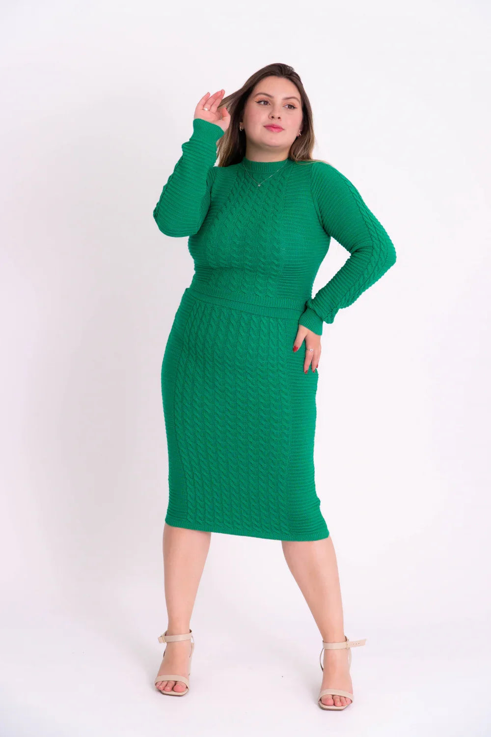 Conjunto Trançado Saia com Cropped