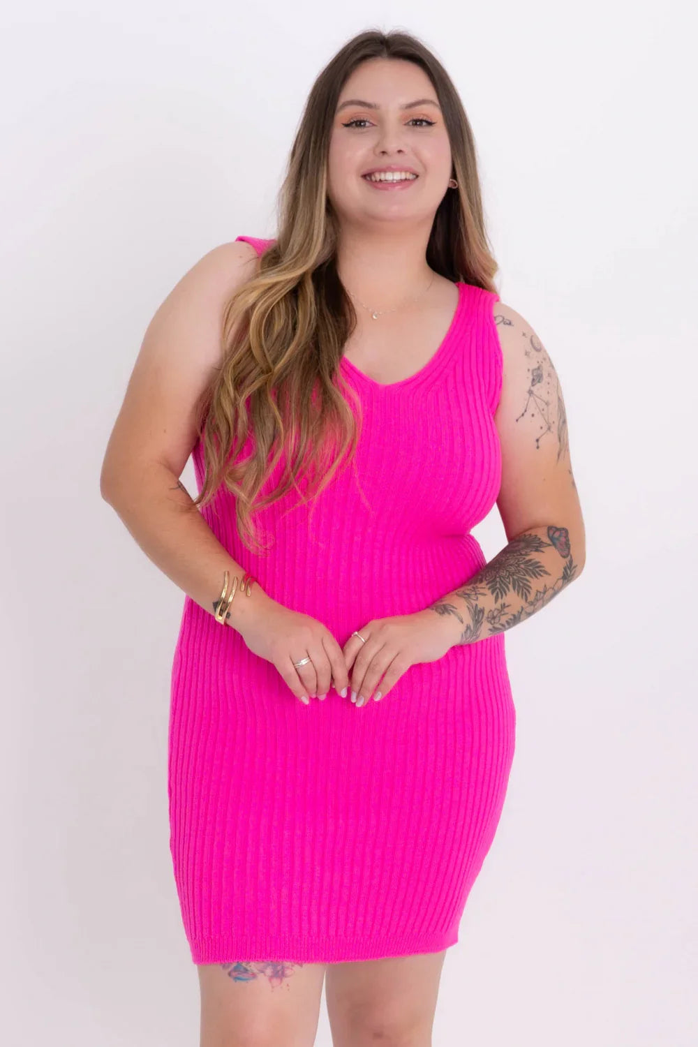 Vestido Canelado Alça