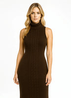 Vestido Mousse Trançado Longo