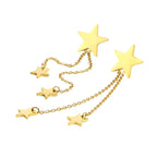 Brincos Estrela de Borla em Aço Inoxidável Banhado a Ouro