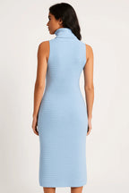 Vestido Mousse Trançado Longo