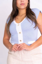 Blusinha Bicolor com Botões