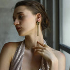 Brincos Florais de Borla Banhados a Ouro 18K