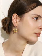 Brincos E.B.belle Dois Tons 18k Ouro Banhado