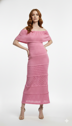 Vestido Ombro a Ombro Rendado