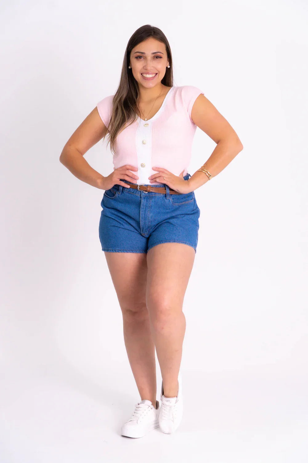 Blusinha Bicolor com Botões