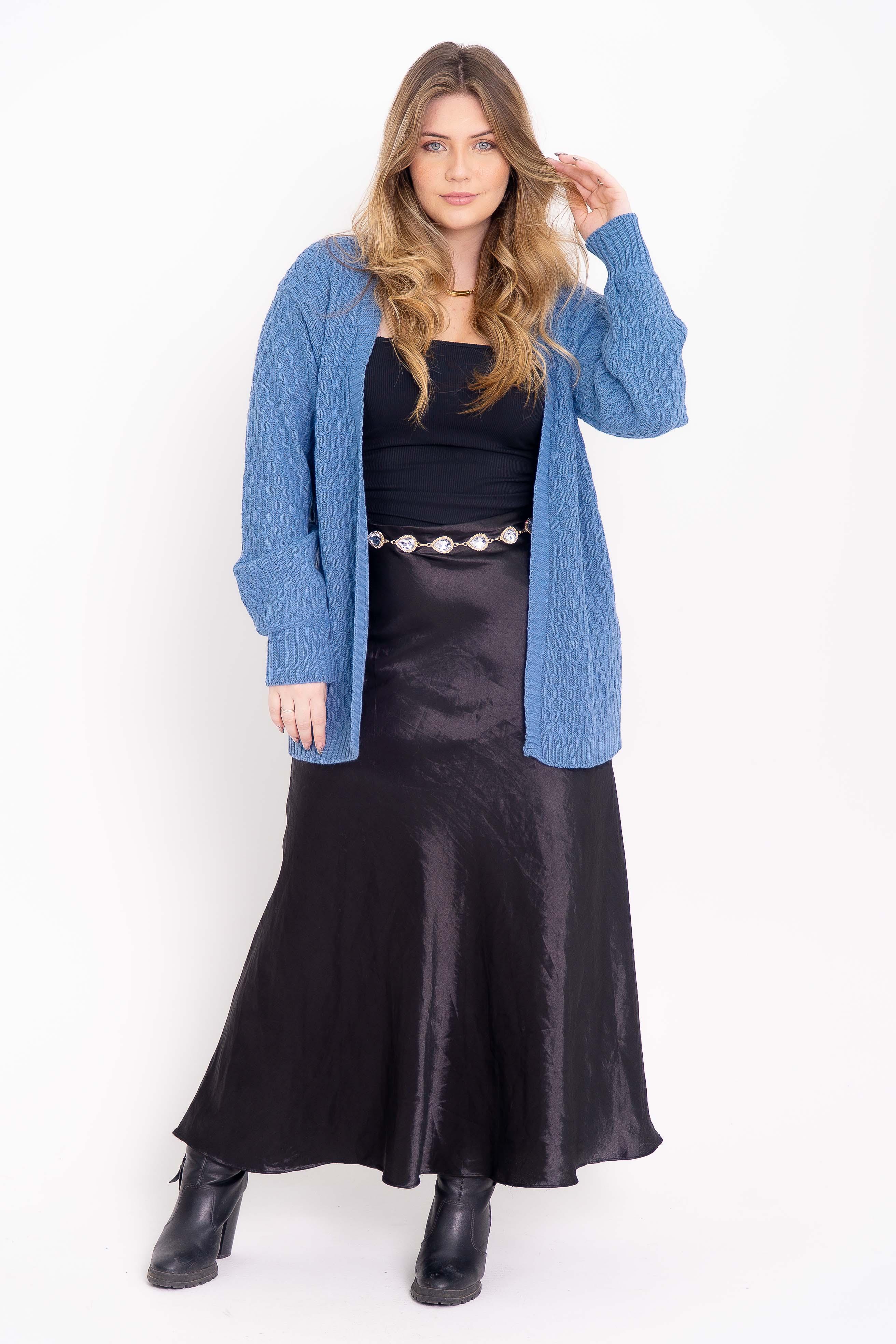 Casaco de Tricot com Ponto Trabalhado