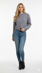 Cropped Trança Ponto Arroz