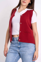 Colete Detalhes Tranças Botões