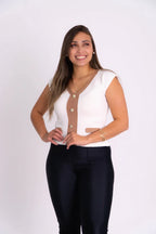 Blusinha Bicolor com Botões