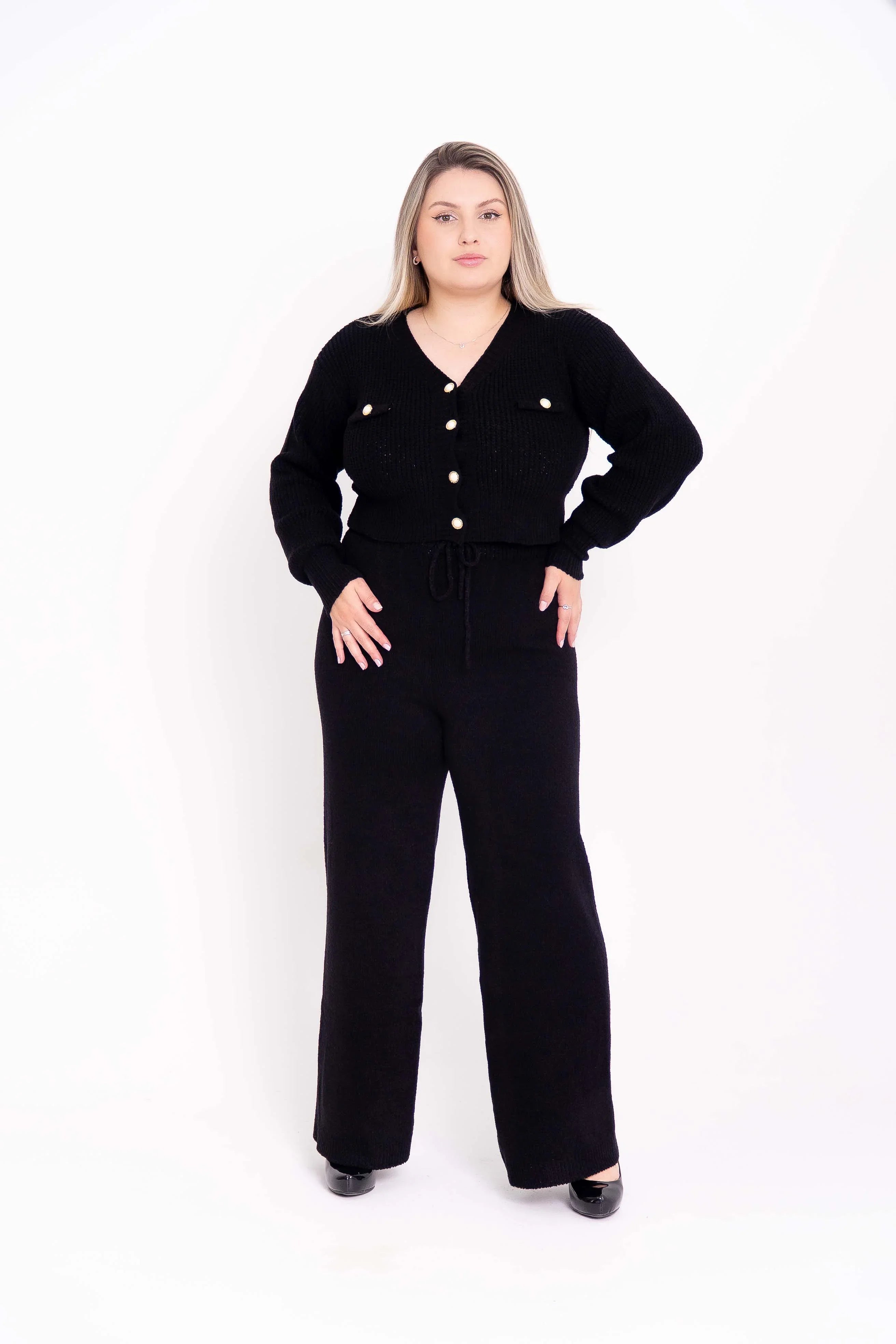 Calça Pantalona Lisa Mousse