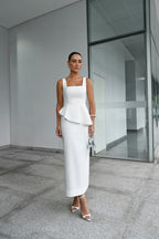VESTIDO MIDI PEPLUM