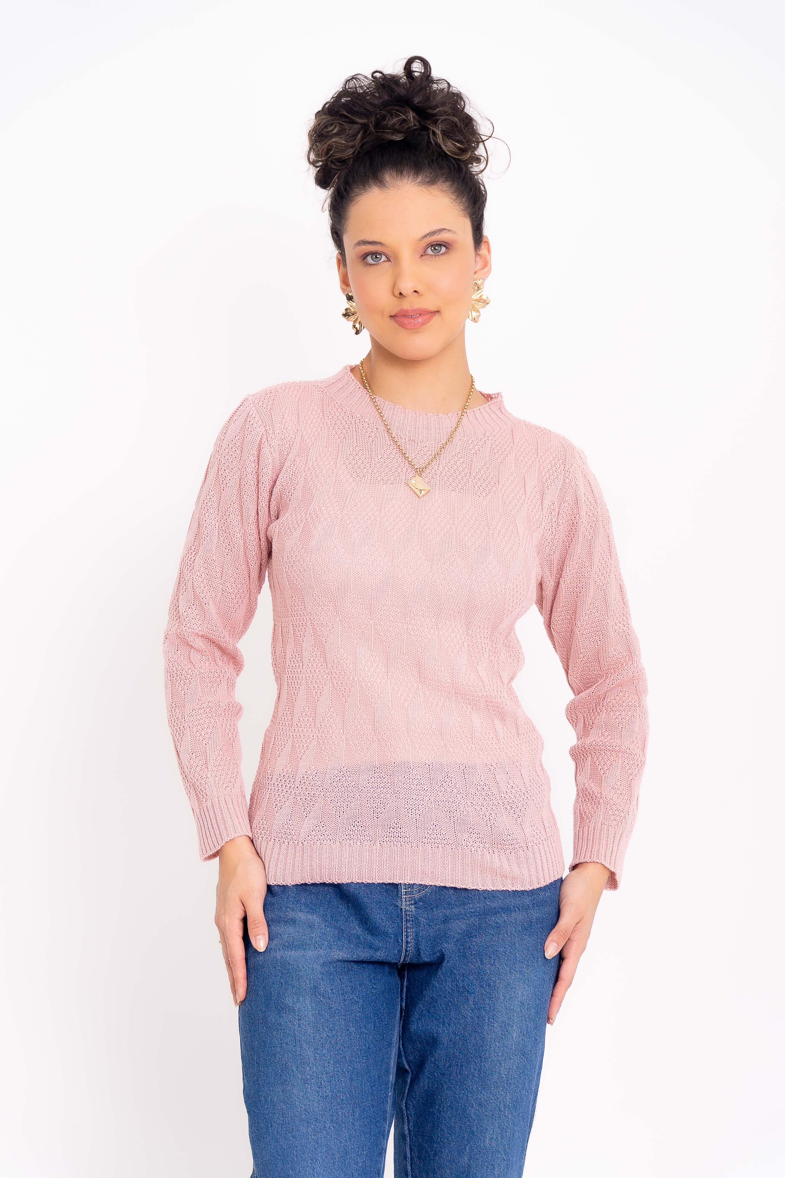Blusa de Tricot com Ponto Losango