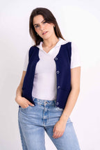 Colete Detalhes Tranças Botões