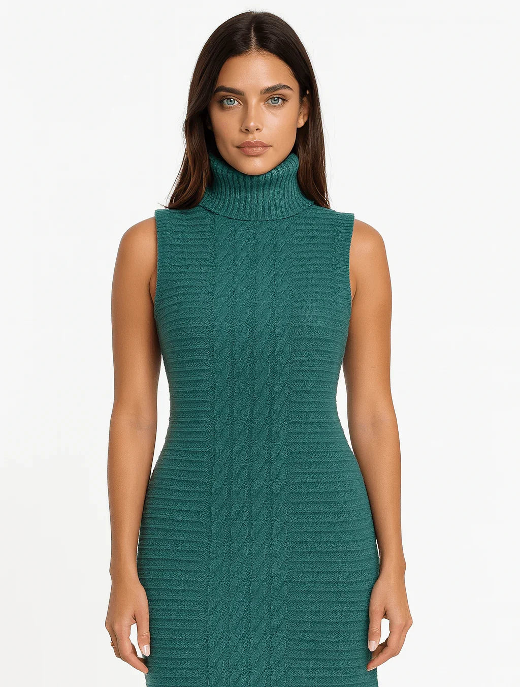 Vestido Mousse Trançado Longo