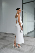 VESTIDO MIDI PEPLUM