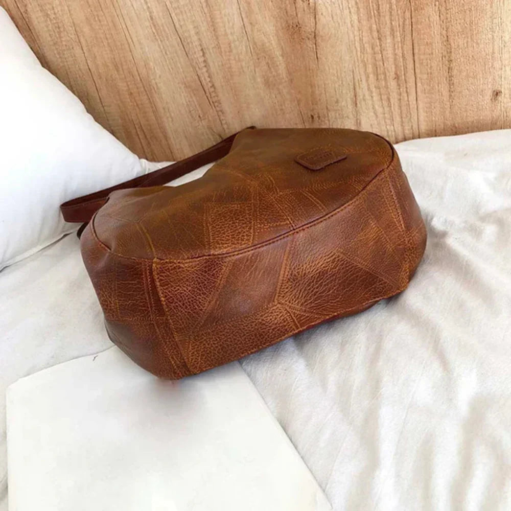 Bolsa Hobo de Couro PU Vintage Feminina