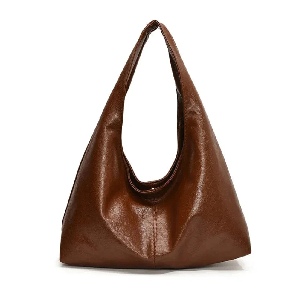 Bolsa Hobo de Couro Plutônio Elegante para Mulheres