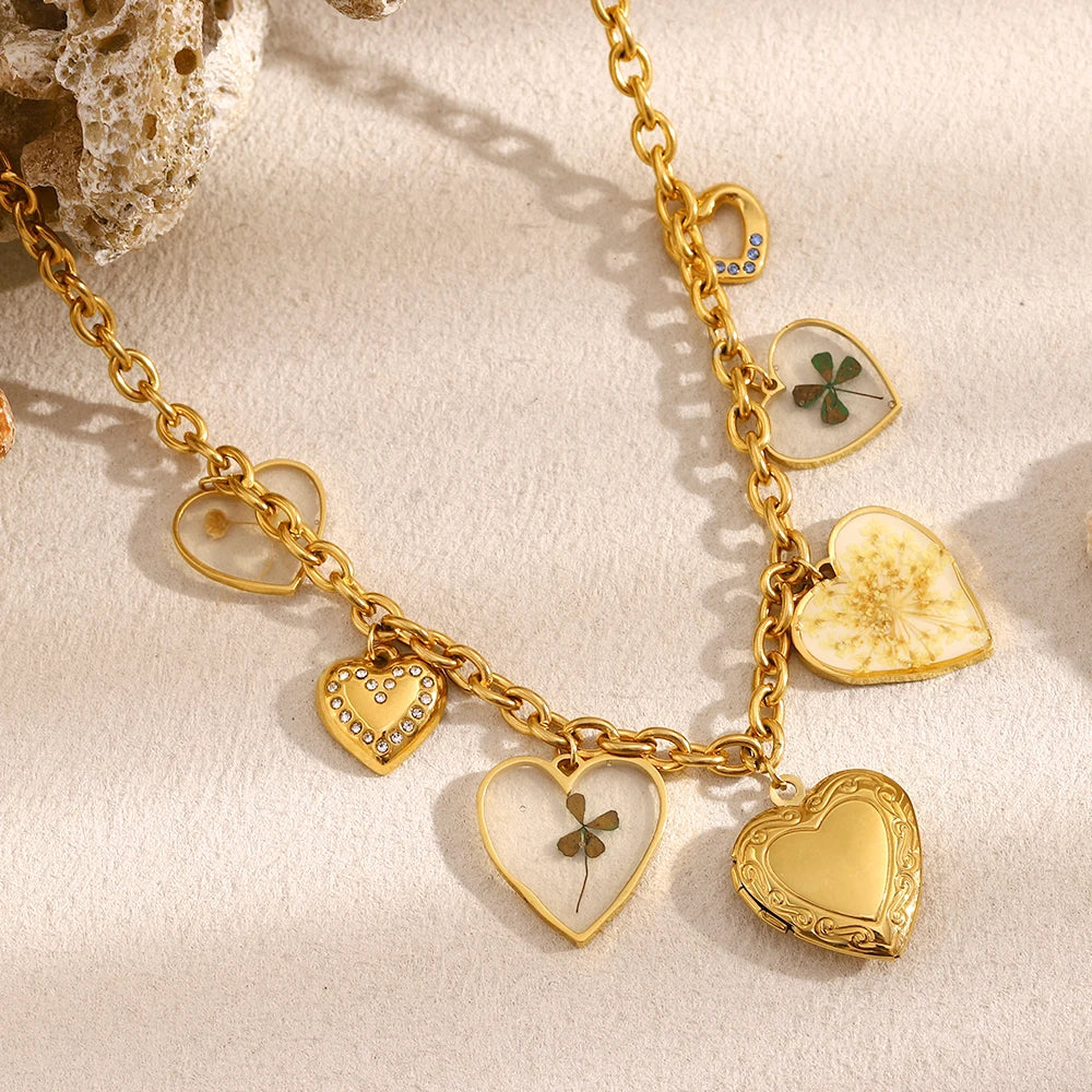 Colar Pingente Coração de Aço Inoxidável E.B.belle