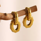 Brincos Oval de Zirconia Banhados a Ouro 18K