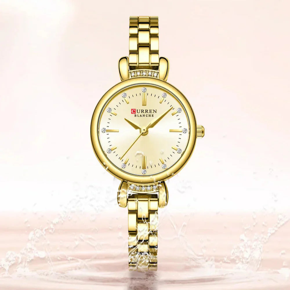 Relógio Feminino Curren Luxuoso com Strass Brilhante