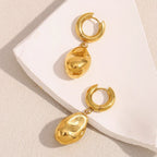 Brinco Argola Luxo com Pingente Duplo Banhado a Ouro 18K