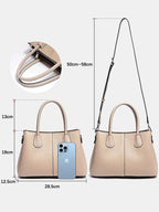 Bolsa de Couro Genuíno Zency Luxo Branco