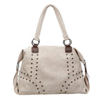 Bolsa de Ombro Punk em Couro Plutônio com Rebites
