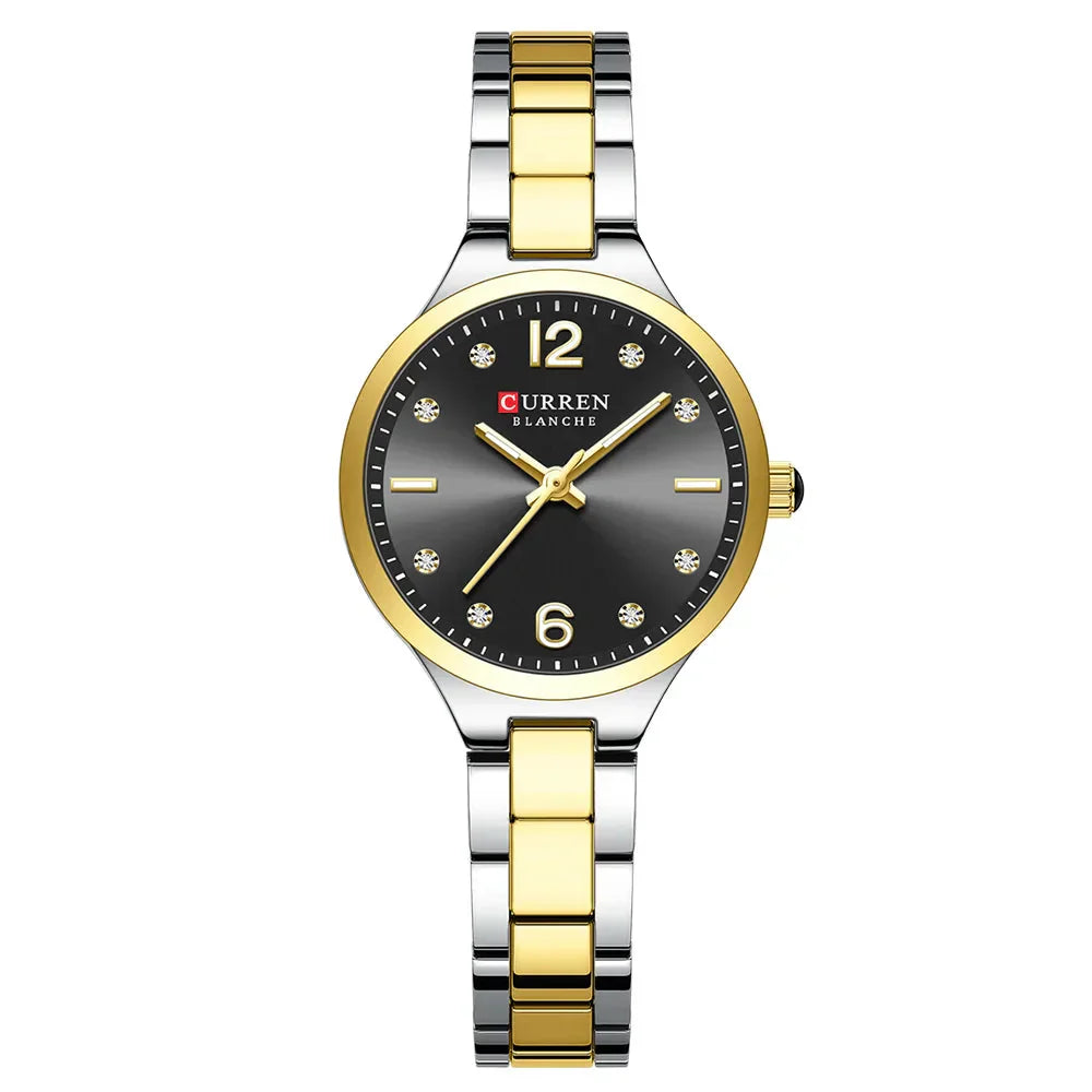 Relógio Luxuoso Curren Feminino em Aço Inoxidável