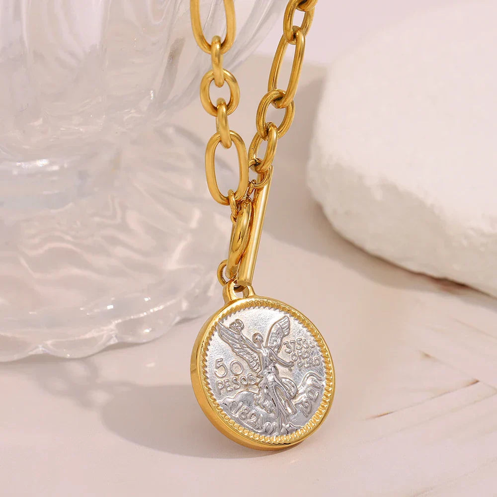 Colar Anjo PVD Ouro Inoxidável E.B.belle