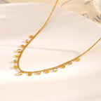 Colar Clássico com Pingente de Zircão em Aço Inoxidável E.B.belle