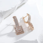 Brincos Vintage de Zircão Natural com Ouro Rosa 585