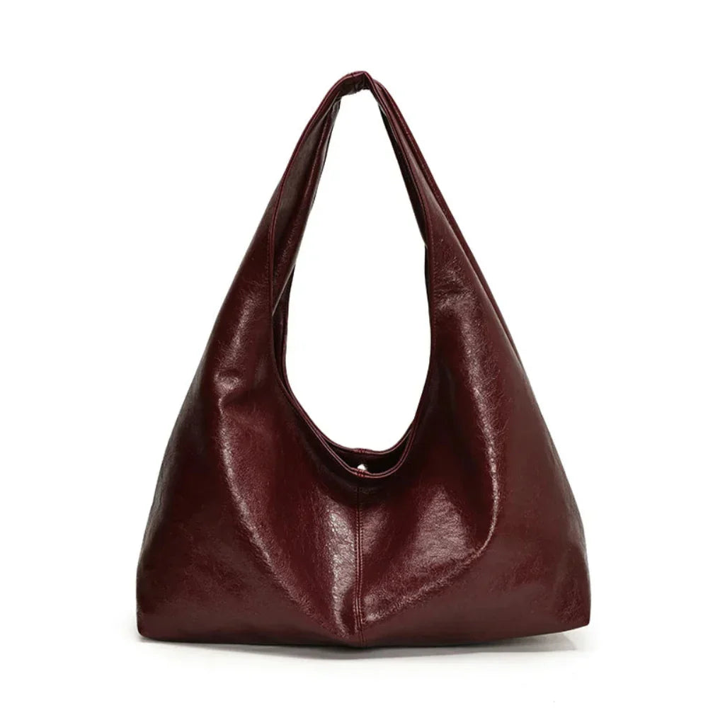 Bolsa Hobo de Couro Plutônio Elegante para Mulheres