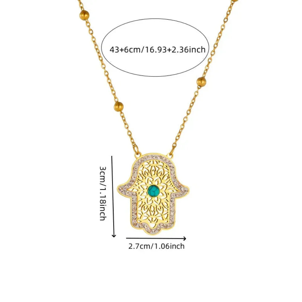 Conjunto de Joias Turquesa em Aço Inoxidável 316L