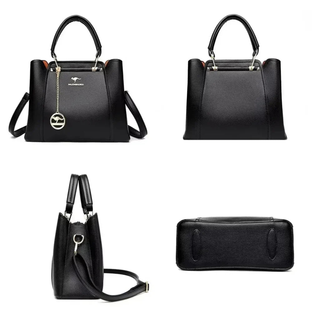 Bolsa de Couro Luxuosa com Grande Capacidade e Design Elegante