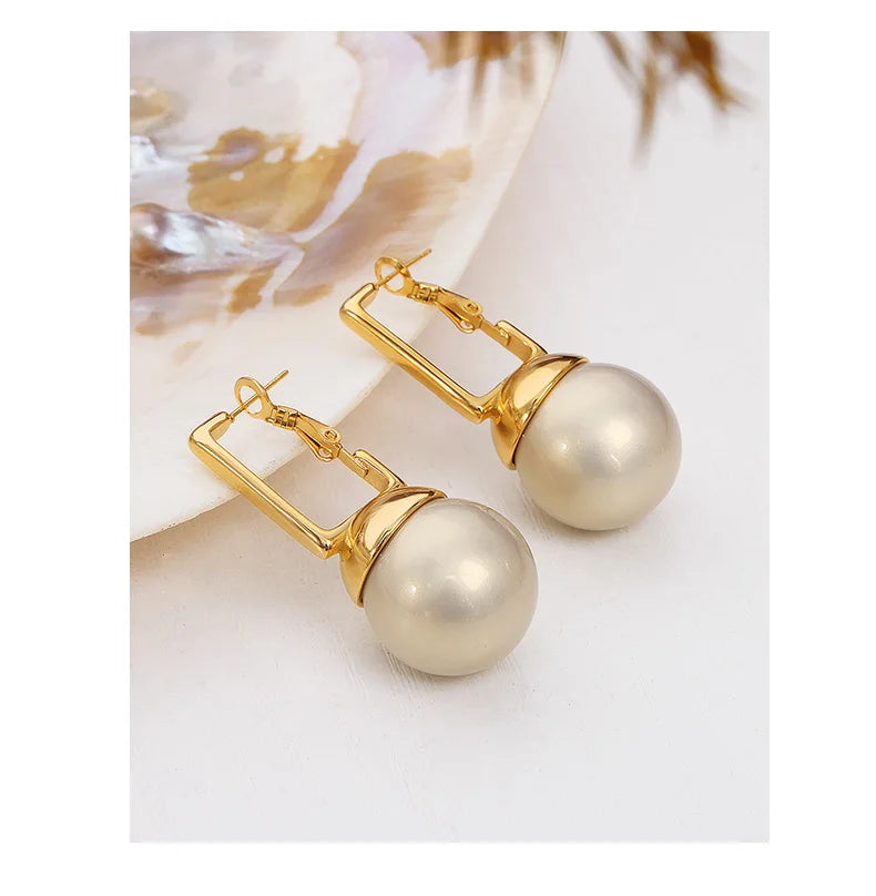 Brincos Pingentes de Aço Inoxidável com Ouro 18k