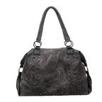 Bolsa de Ombro Punk em Couro Plutônio com Rebites