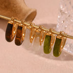 Brincos em Aço inoxidável com Acrílico