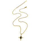 Colar Vintage Geométrico com Pedra Natural e Strass