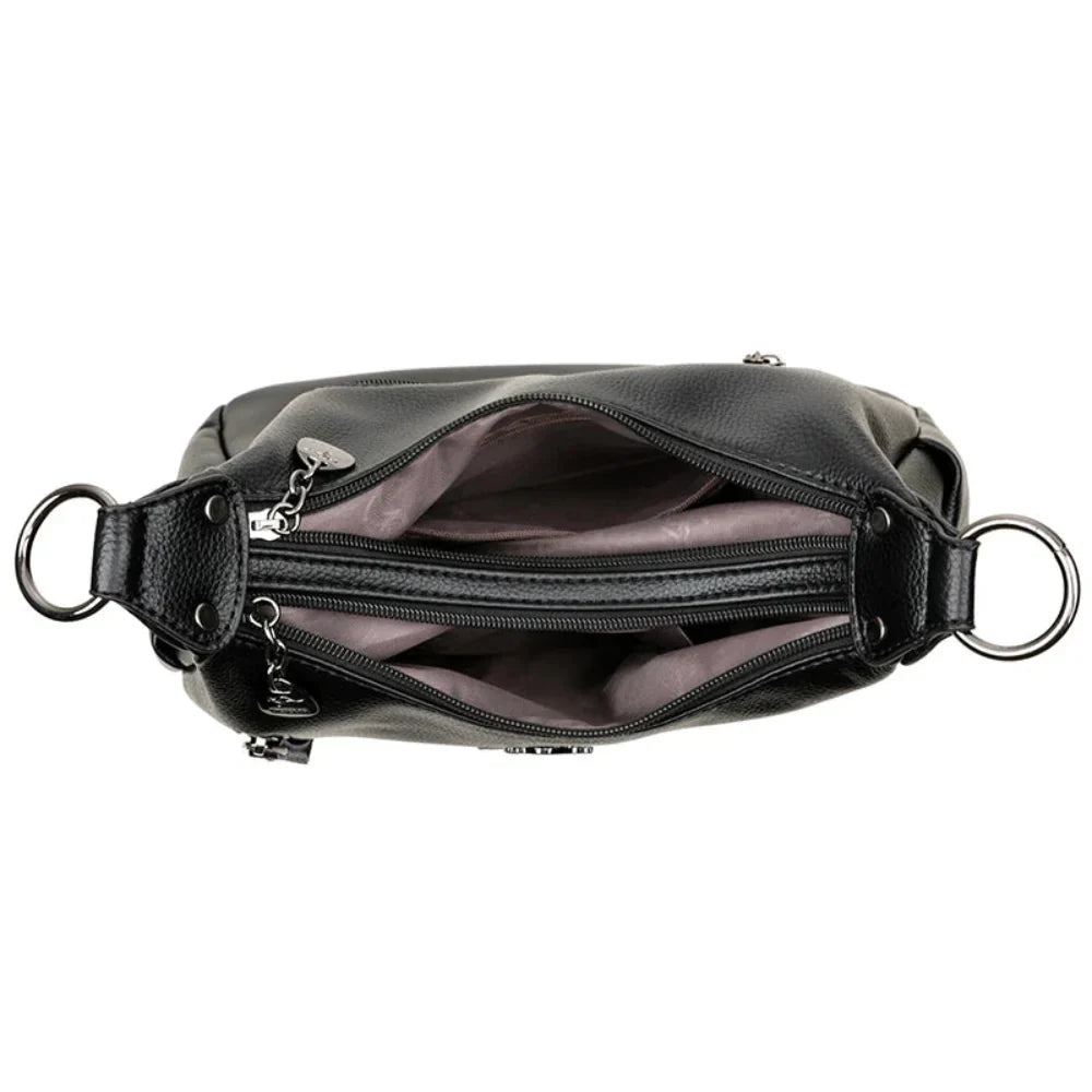 Bolsa Luxuosa Crossbody de Couro Plutônio