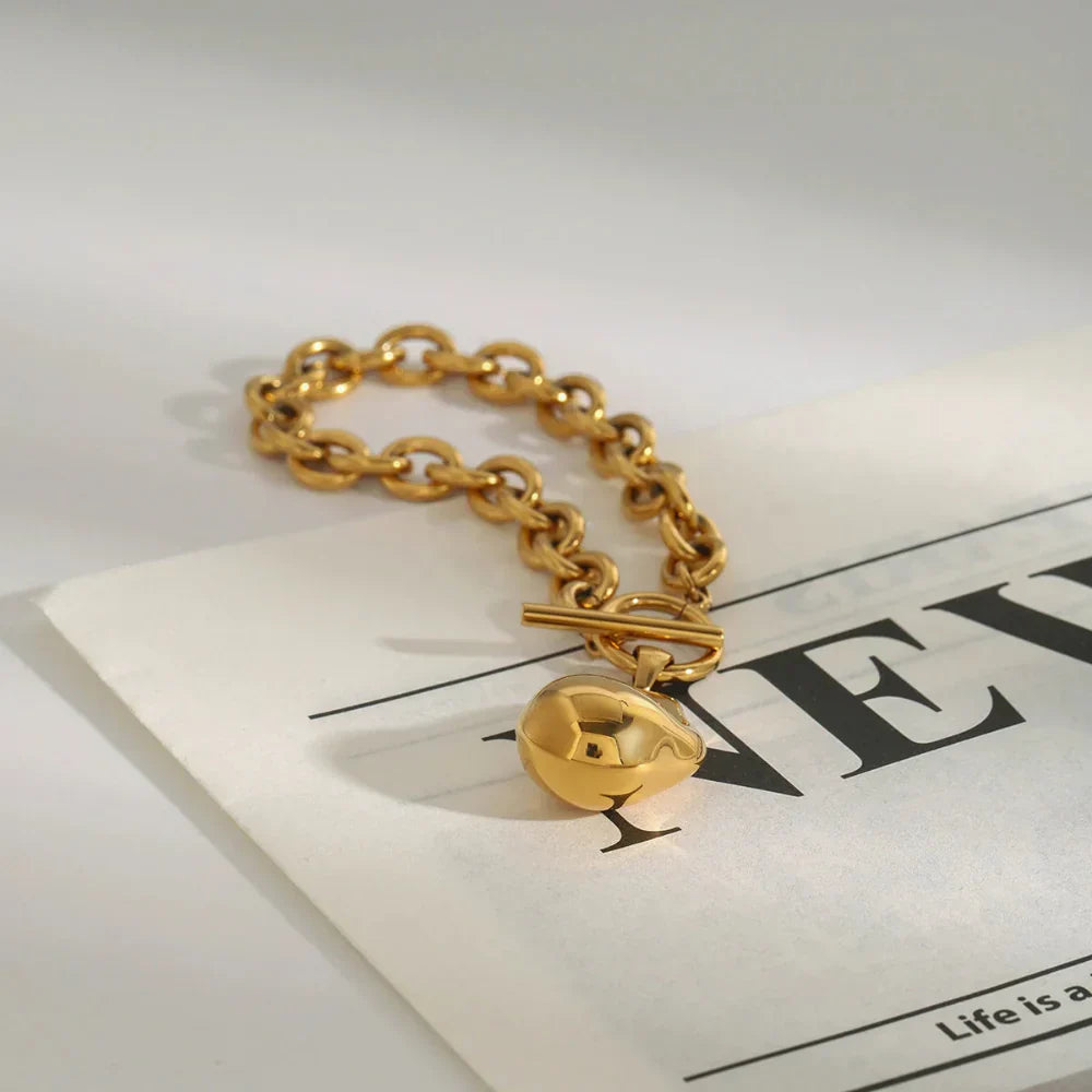 Pulseira Pingente de Aço Inoxidável com Design Exclusivo