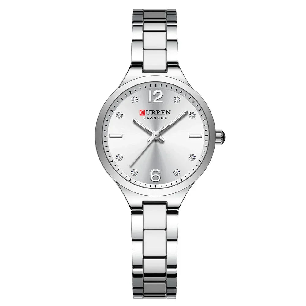 Relógio Luxuoso Curren Feminino em Aço Inoxidável