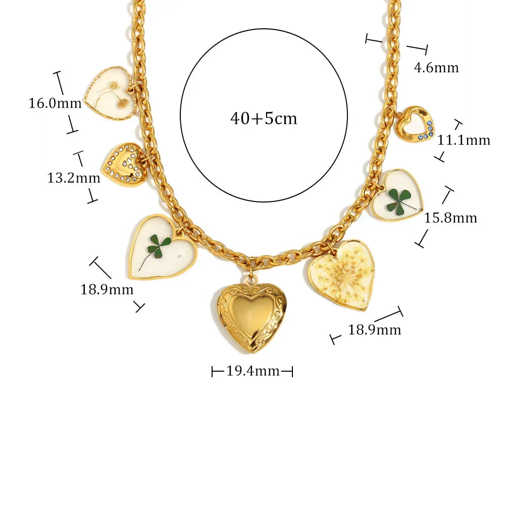 Colar Pingente Coração de Aço Inoxidável E.B.belle