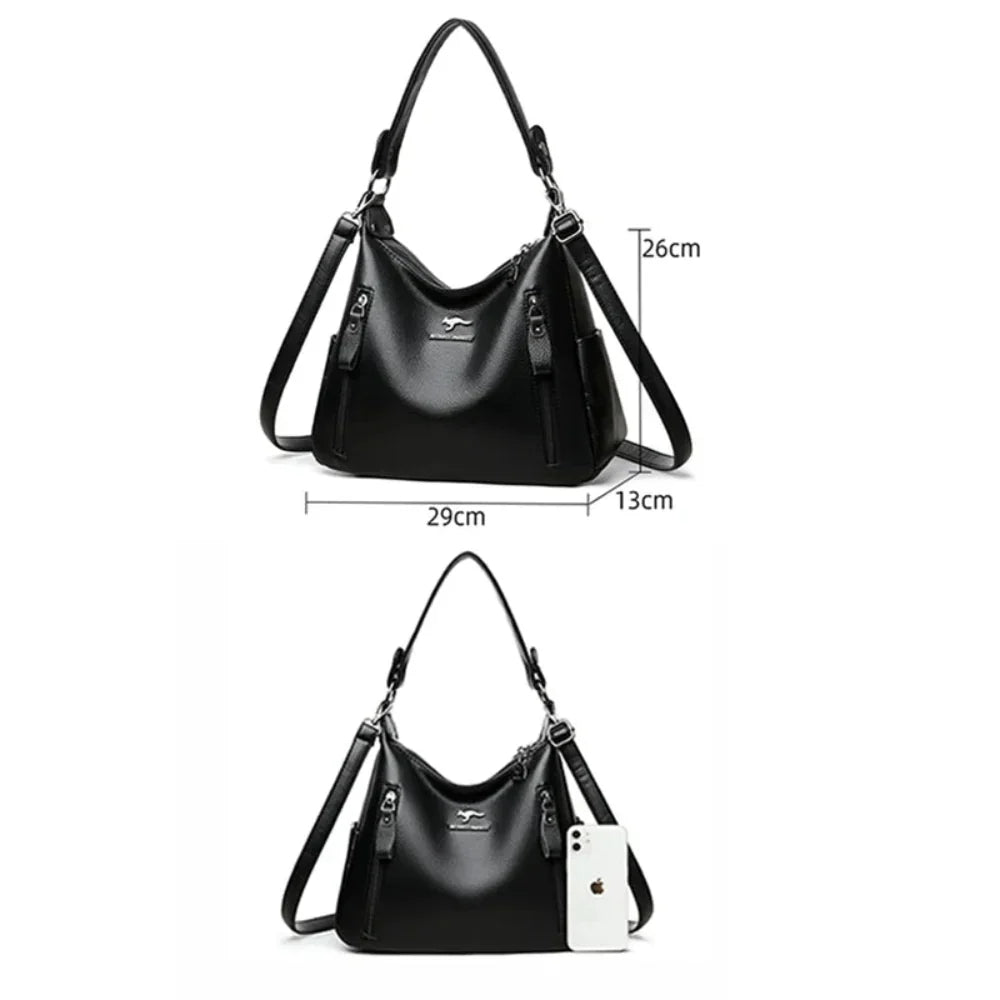 Bolsa Luxuosa Crossbody de Couro Plutônio