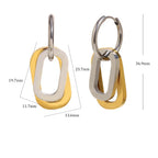 Brincos E.B.belle Dois Tons 18k Ouro Banhado