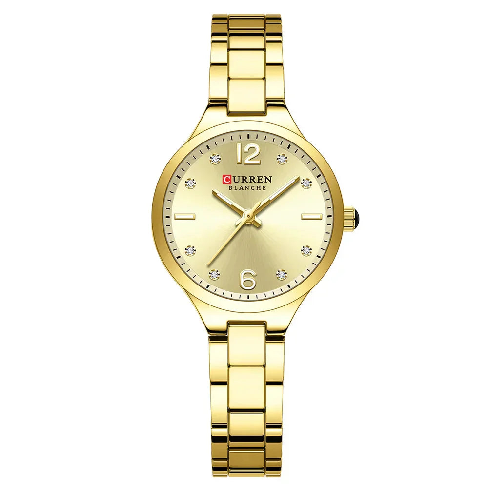 Relógio Luxuoso Curren Feminino em Aço Inoxidável