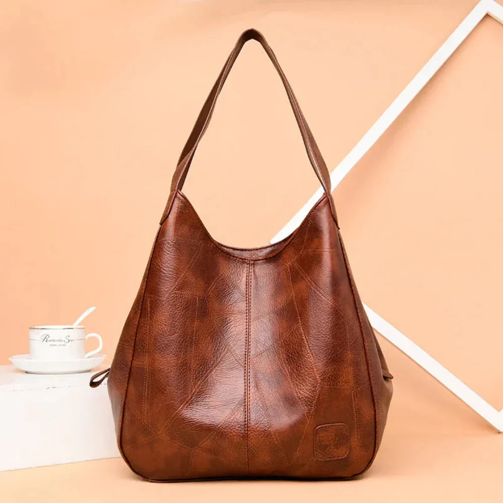 Bolsa Hobo de Couro PU Vintage Feminina