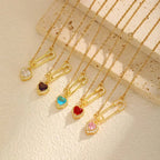 Colar de Pingente Coração Luxuoso com Zircônia e Ouro 18K