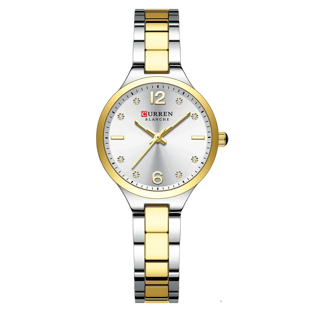 Relógio Luxuoso Curren Feminino em Aço Inoxidável