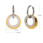 Brincos E.B.belle Dois Tons 18k Ouro Banhado